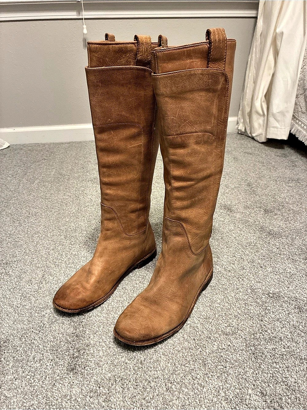 Frye Paige Tall Riding Boot Leather Light Brown US 8.5